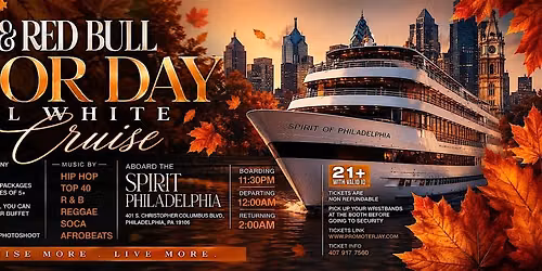 2026 Rum & Red Bull Labor Day All White Cruise Philadelphia