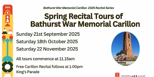 Spring Recital Tour of Bathurst War Memorial Carillon