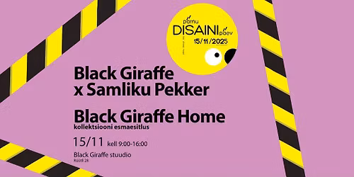 Samliku Pekker Black Giraffe stuudios \u2013 pagarikohvik \u00fcheks p\u00e4evaks