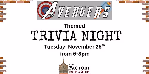 AVENGERS: INFINITY SAGA THEMED Trivia Night