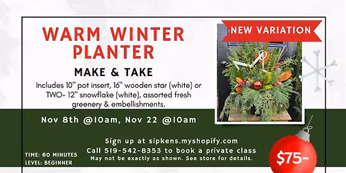 Warm Winter Planter Make & Take at Sipkens Nurseries