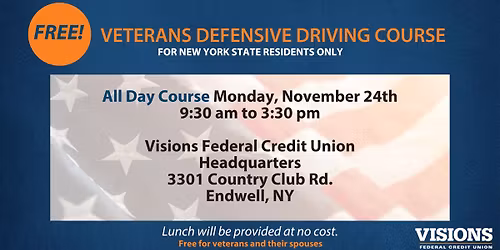 Veterans Defensive Driving Course - FREE!