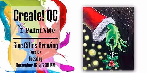 Paint Nite at Five Cities Brewing: Festive Mistletoe Foe