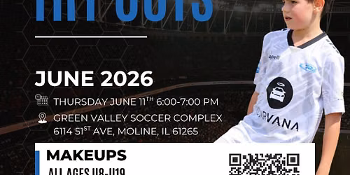 Tryouts - Makeups Boys & Girls All Ages U8-U19