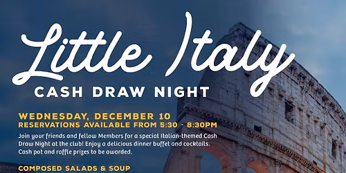 Little Italy Cash Draw Night (Member Event)