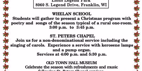 Franklin Historical Society's Old Fashion Christmas Celebration