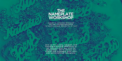 The Nameplate Workshop: Jewelry, Culture + Identity