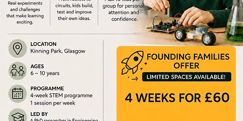4 week STEM workshop block for kids 6-10 years old