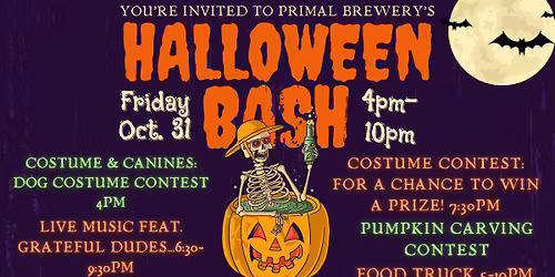 Halloween Bash at Primal Brewery!