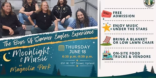 City Of Upland Moonlight & Music At Magnolia Park:  The Boys Of Summer Eagles Experience