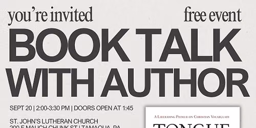 Author Talk for Tongue in Church