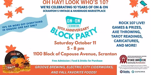 On&On 10th Anniversary Block Party (hosted by UNC Pine Brook Revitalization)