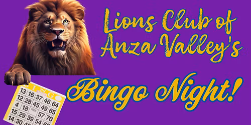 Anza Lions Club Bingo Night - October
