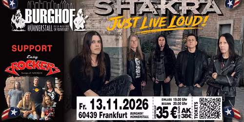SHAKRA - Just Live Loud! | Support: Easy Rocker