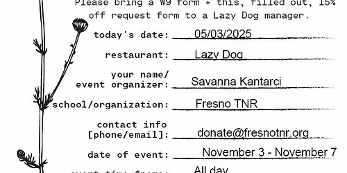 Lazy Dog Restaurant Fundraiser