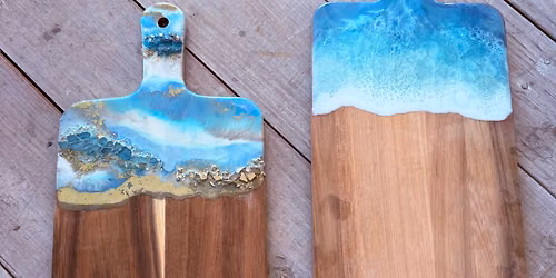 Resin Wave or Gemstones and Geode Serving Board