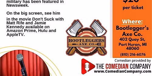 Comedy Night with Derek Richards @ Bootleggers Axe Co.