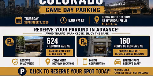 Georgia Tech vs Colorado Parking | September 3 | Atlanta