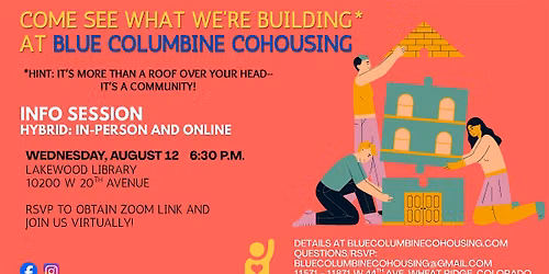 BLUE COLUMBINE COHOUSING INFO SESSION IN-PERSON AND ONLINE