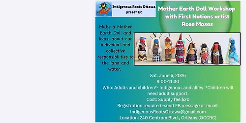 Mother Earth Doll Workshop June 6, Orleans