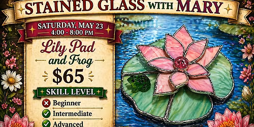 Stained Glass with Mary- LILY PAD AND FROG