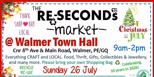 SUNDAY 26 July 2026 - Re-Seconds Market @ Walmer Town Hall