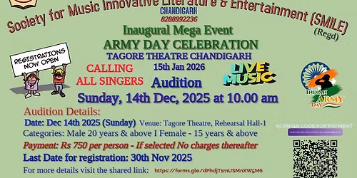 ARMY DAY CELEBRATION - AUDITIONS