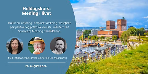  Heldagskurs: Mening i livet 