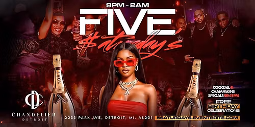Five Saturdays At Chandelier Saturday May 9th