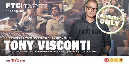 **MEMBERS ONLY** An Evening with Tony Visconti \u2022 Fairfield, CT \u2022 StageOne