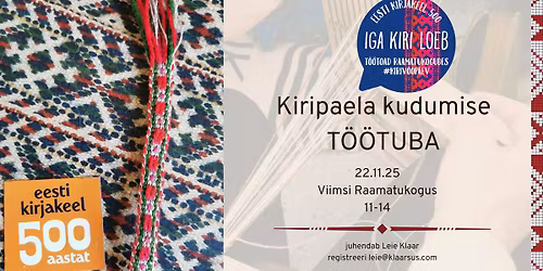 KIRIPAELA KUDUMINE - Viimsi Raamatukogus!