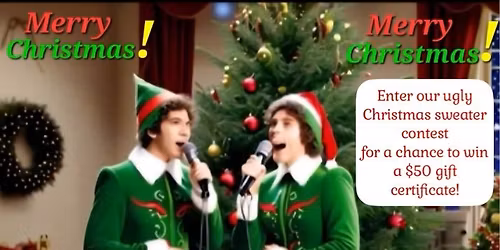 Karaoke & ugly sweater contest!