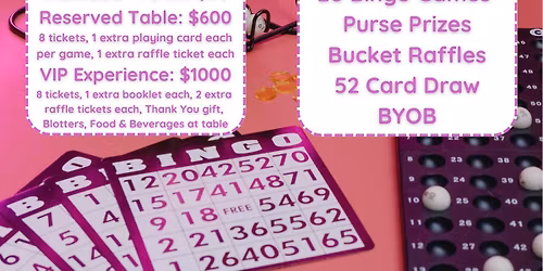 Sacred Heart Catholic School Purse Bingo