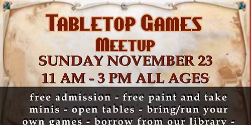 Tabletop Games Meet up 