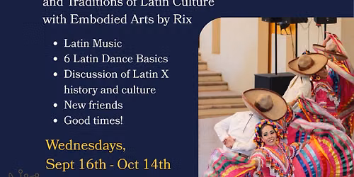 Latin Dance Adult Series of 5 Classes 9\/16-10\/14