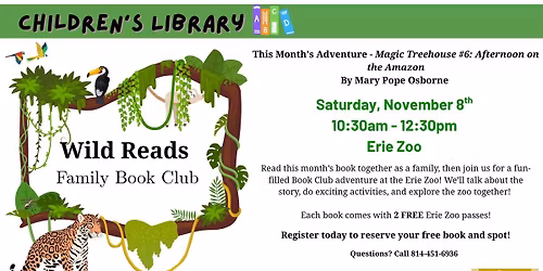 Wild Reads: Family Book Club @ Blasco - and the Erie Zoo!