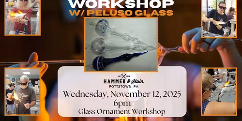 Glass Blown Christmas Ornament Icicle w\/Peluso Glass