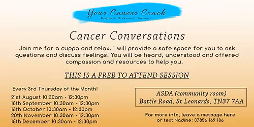 Cancer Conversations. Free Monthly support Group