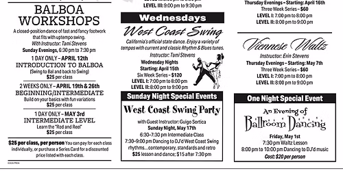 Check out PBDA's New Schedule of Classes & Dances (Starting the WEEK OF APRIL 12th!). Join the fun!