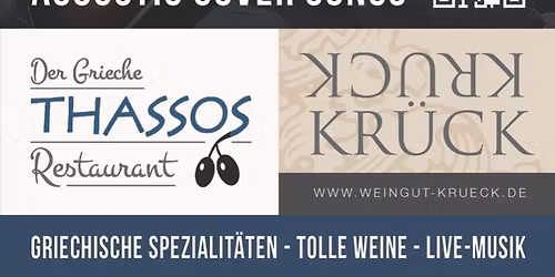 ACOUSTIC SECRET @ THASSOS Feudenheim \/\/ Lange Nacht der Kunst und Gen\u00fcsse \/\/ mit Weingut Kr\u00fcck