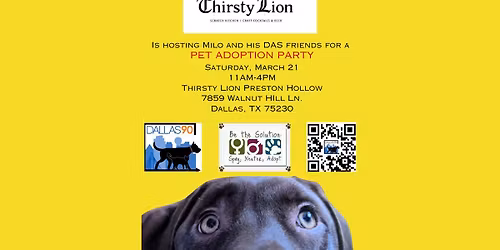 Milo's Pet Party Adoption Event