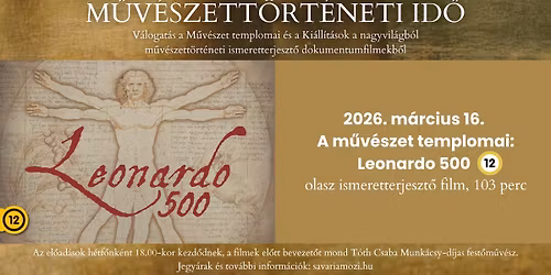 M\u0171v\u00e9szett\u00f6rt\u00e9neti id\u0151 - A m\u0171v\u00e9szet templomai: Leonardo 500