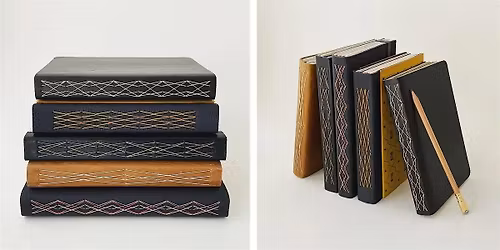 Criss-cross (fancy stitched-spine) A5 Leather Journals Bookbinding Workshop