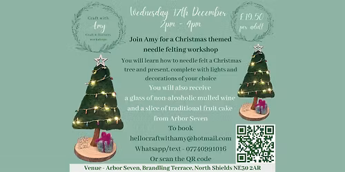 Needle felt tree workshop - Craft with Amy at Arbor Seven