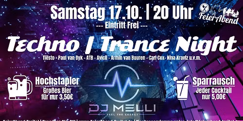 Techno | Trance Party mit DJ MELLI