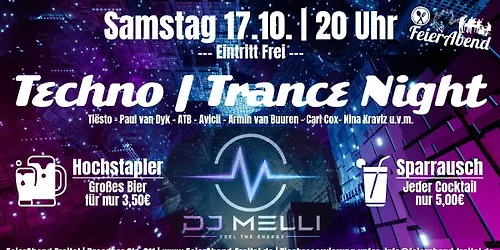 Techno Trance Party mit DJ MELLI