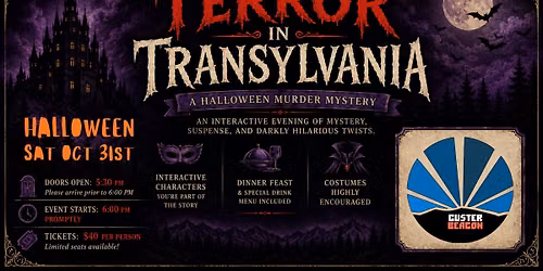 Terror In Transylvania - A Halloween Murder Mystery - The Custer Beacon