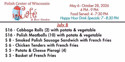 July 8 Wednesday Night Caf\u00e9