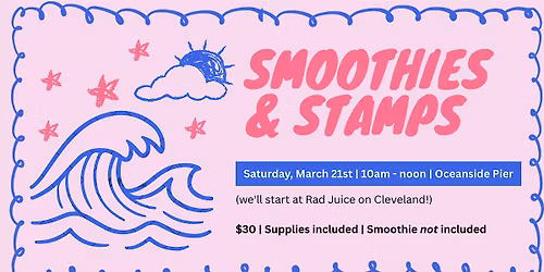 smoothies & stamps (seashell edition!)