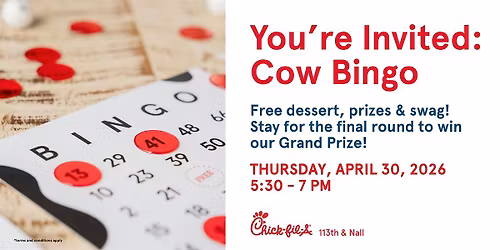 Cow Bingo at Chick-fil-A 113th & Nall